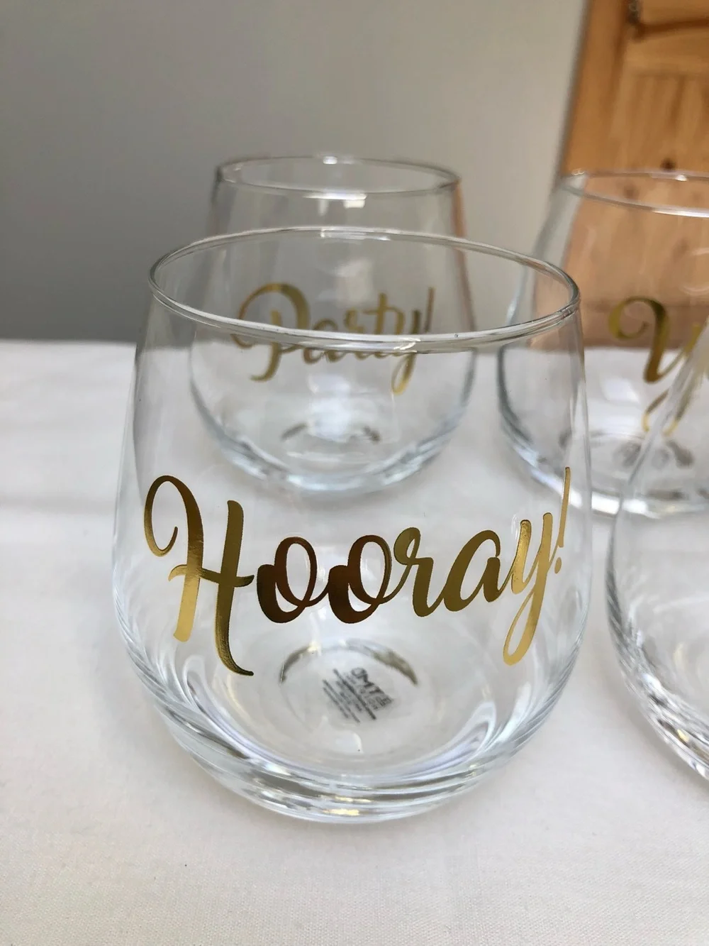 NEW Stemless Set of Four Wine Glasses